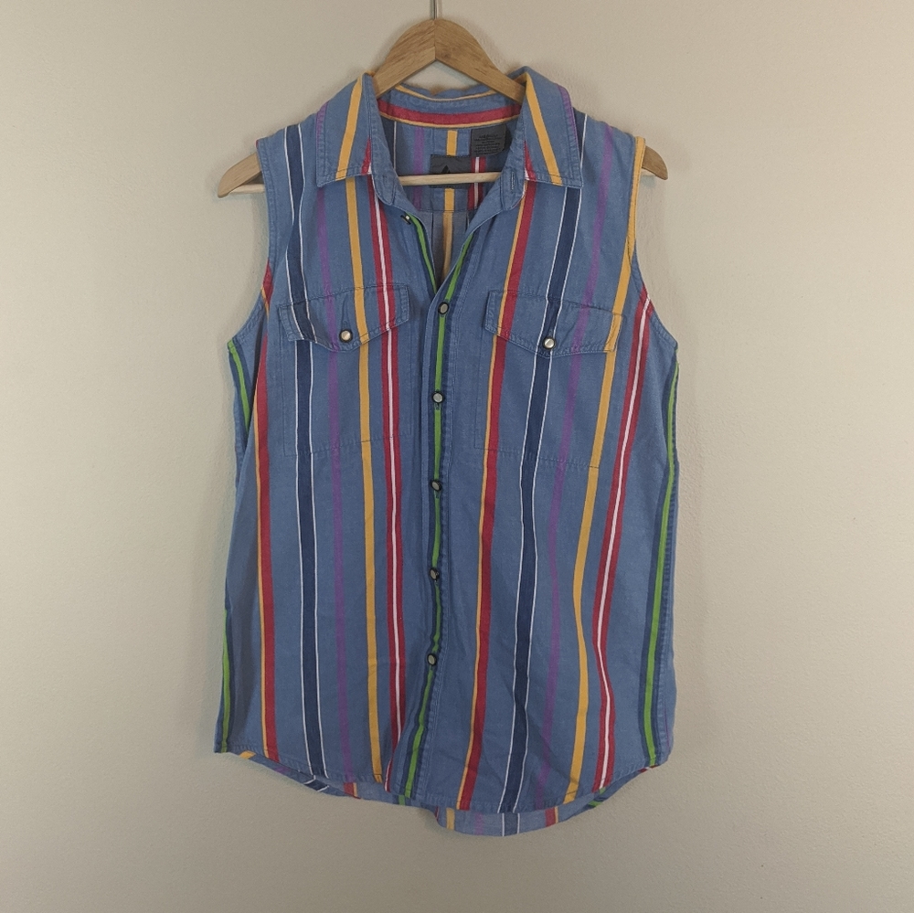 Liz Wear Vintage 90s Denim Sleeveless Button Down